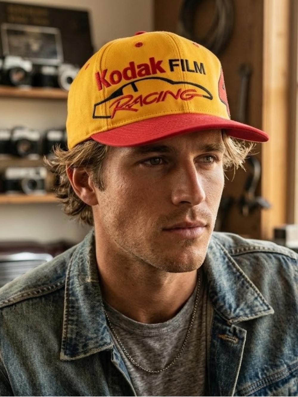 Vintage 90s Sterling Marlin #4 Kodak Film Racing NASCAR Snapback Hat